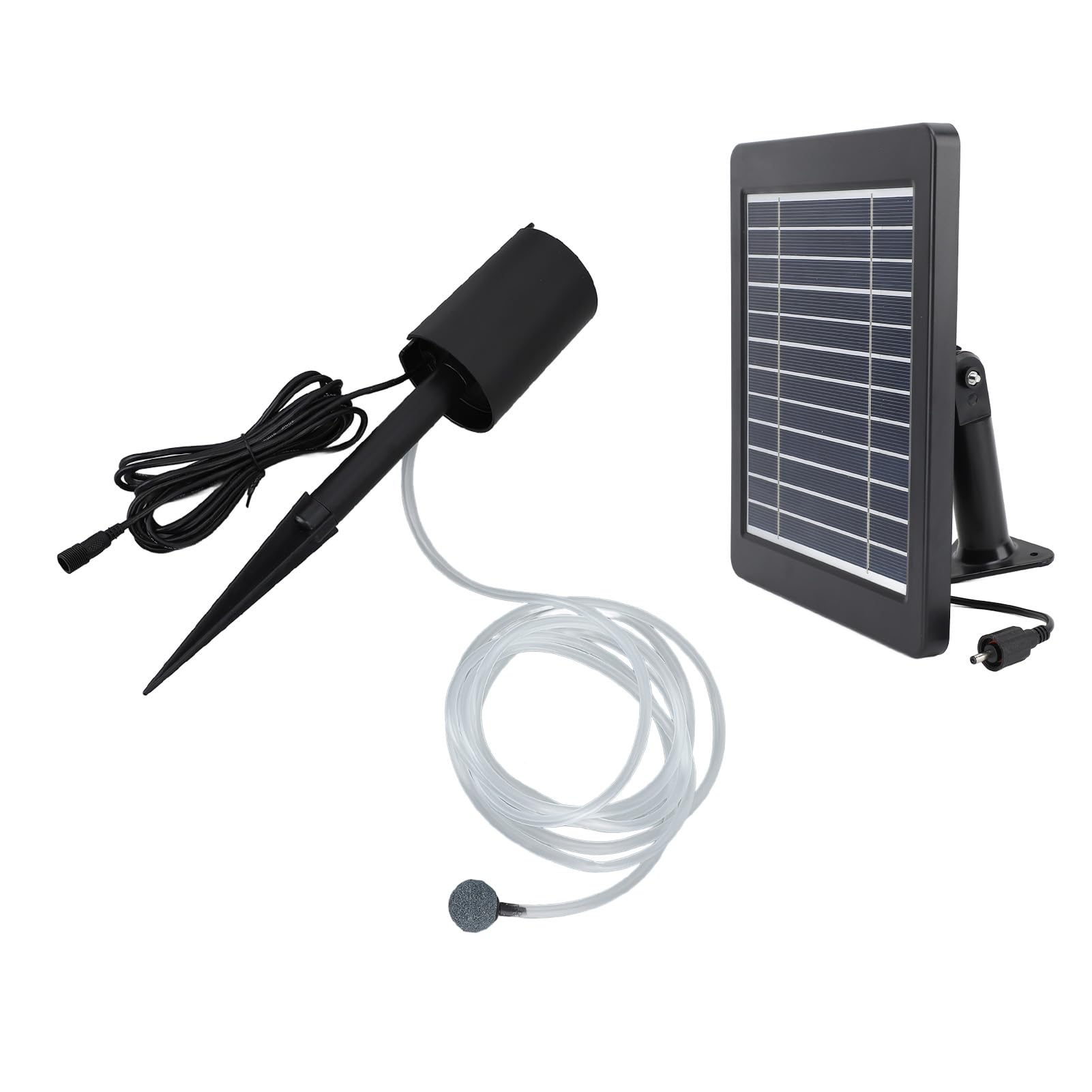 Aramox Solar-Teichbelüfter-Luftpumpen-Set, ABS, Solarbetriebene Luftpumpe, 6 V, 4 W, Panel, 2200 MAh, Batterie, 3 Modi, 0,8 L min. für Fischteich, Aquarium, Outdoor-Angeln