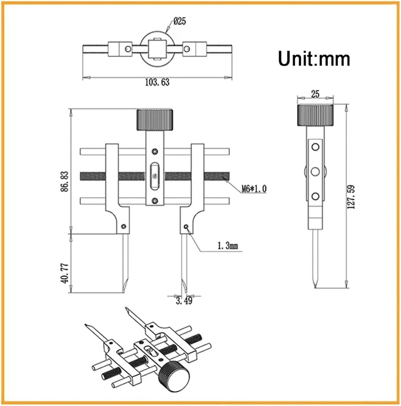 Adjustable Optical Retaining Ring Wrench, Optical Snap Ring Universal Wrench, Dual-End Snap Ring Tool, Clamping Diameter 3.0mm To 76.2mm, Precision Tool for Installing and Removing Collars.