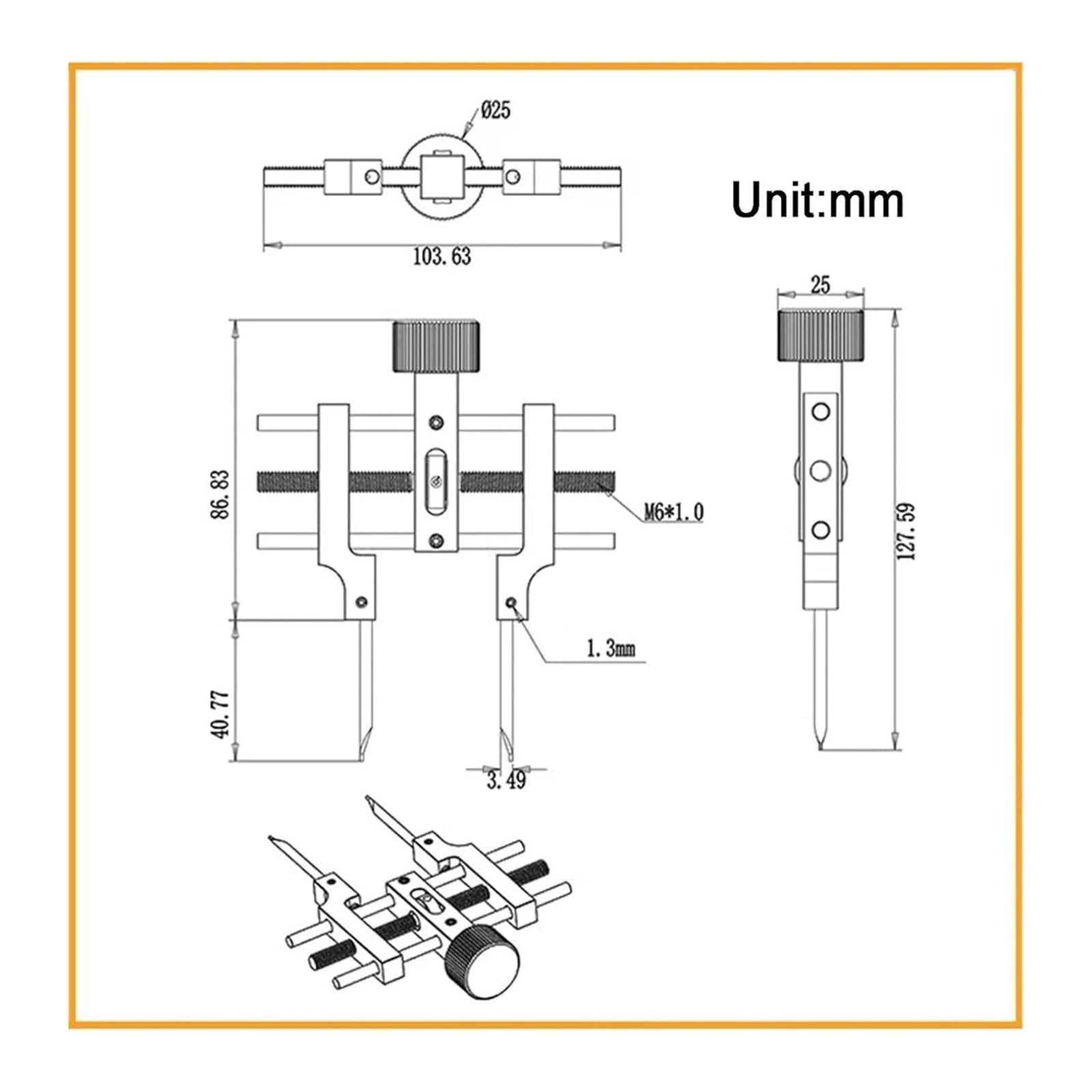 Llave de anillo de retención óptica ajustable, herramienta de anillo a presión de doble extremo para instalar y quitar collares, herramienta de precisión con rango de diámetro de sujeción