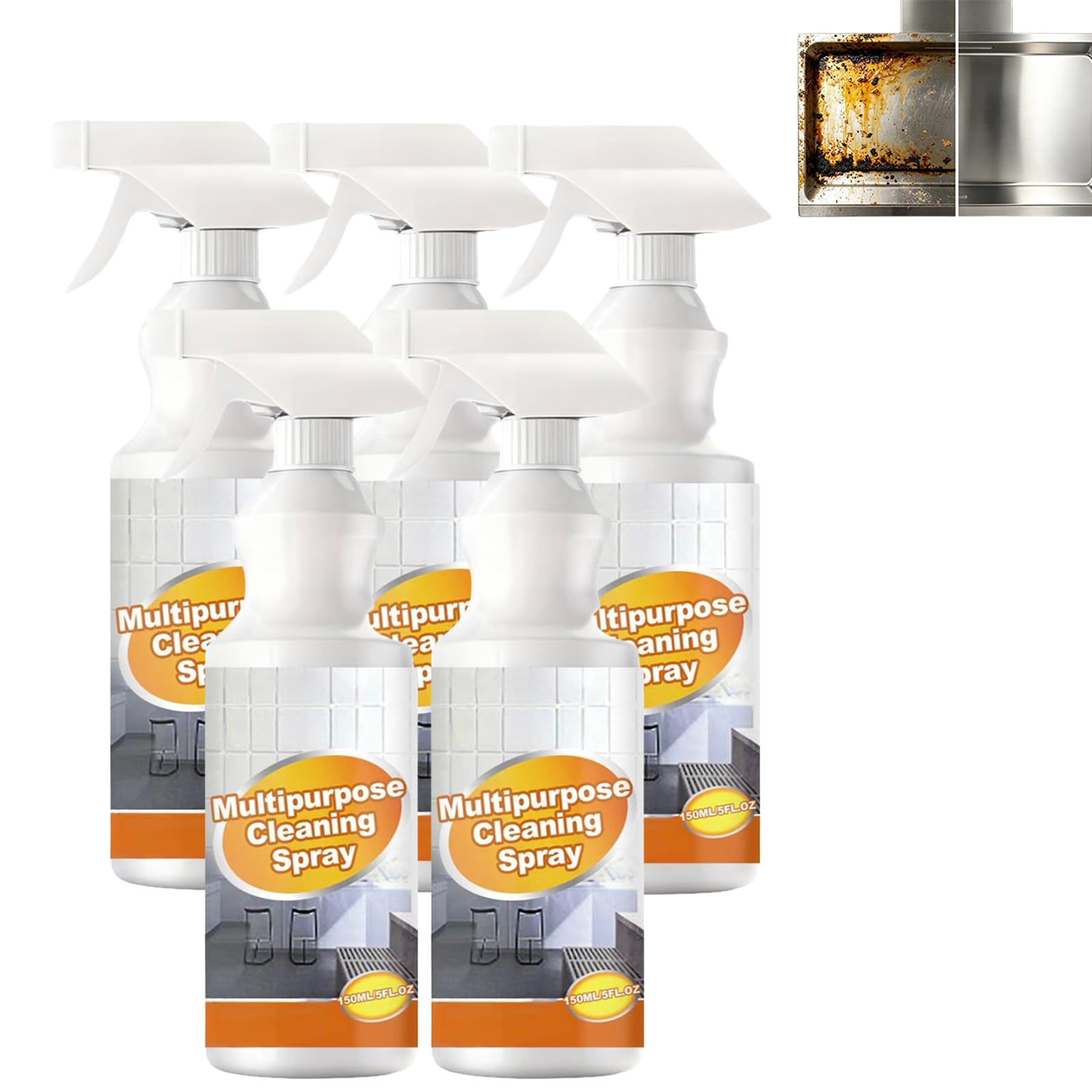 Limpiador de espuma multiusos en spray, desengrasante de alto rendimiento, dispositivo de cocina, horno, campana extractora, limpiador de campana extractora, no tóxico, desengrasante de función