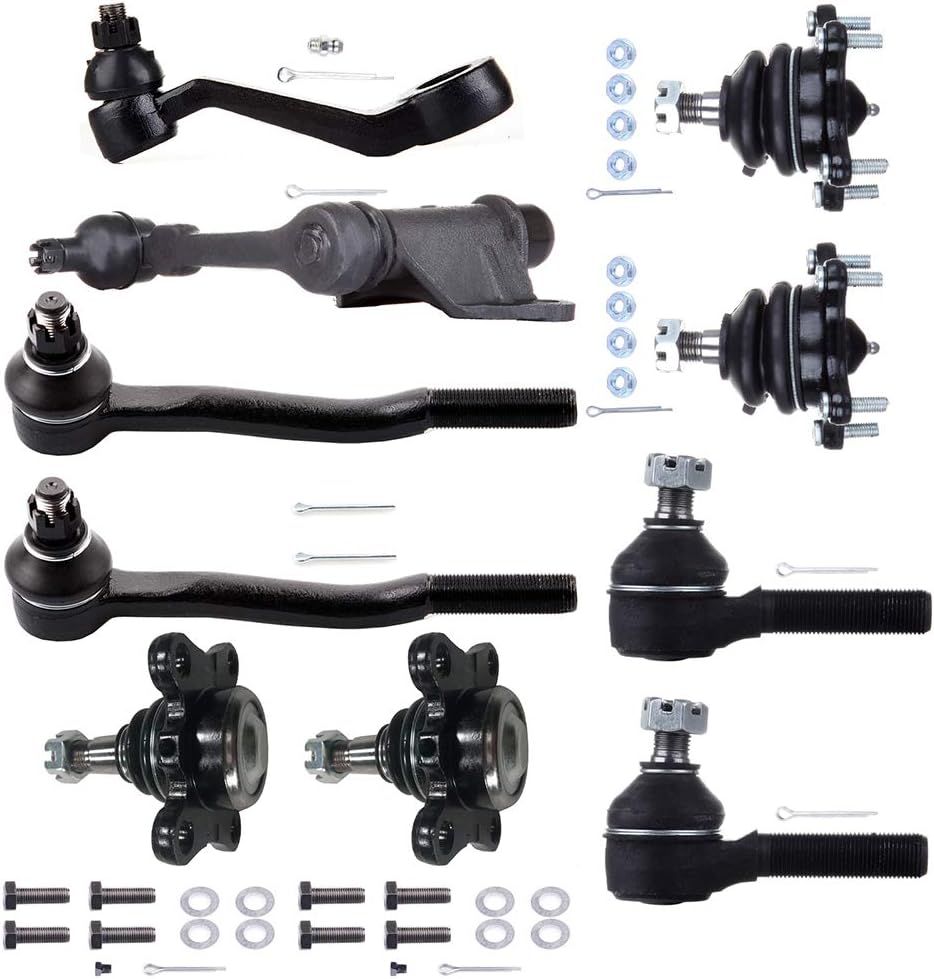 LSAILON 10pcs Idler Arm Inner Tie Rod End Outer Tie Rod End Lower Ball Joint Upper Ball Joint Pitman Arm Suspension Kit Fit 1986-1989 For Toyota For 4Runner 4WD 1986-1989 For Toyota Pickup 4WD