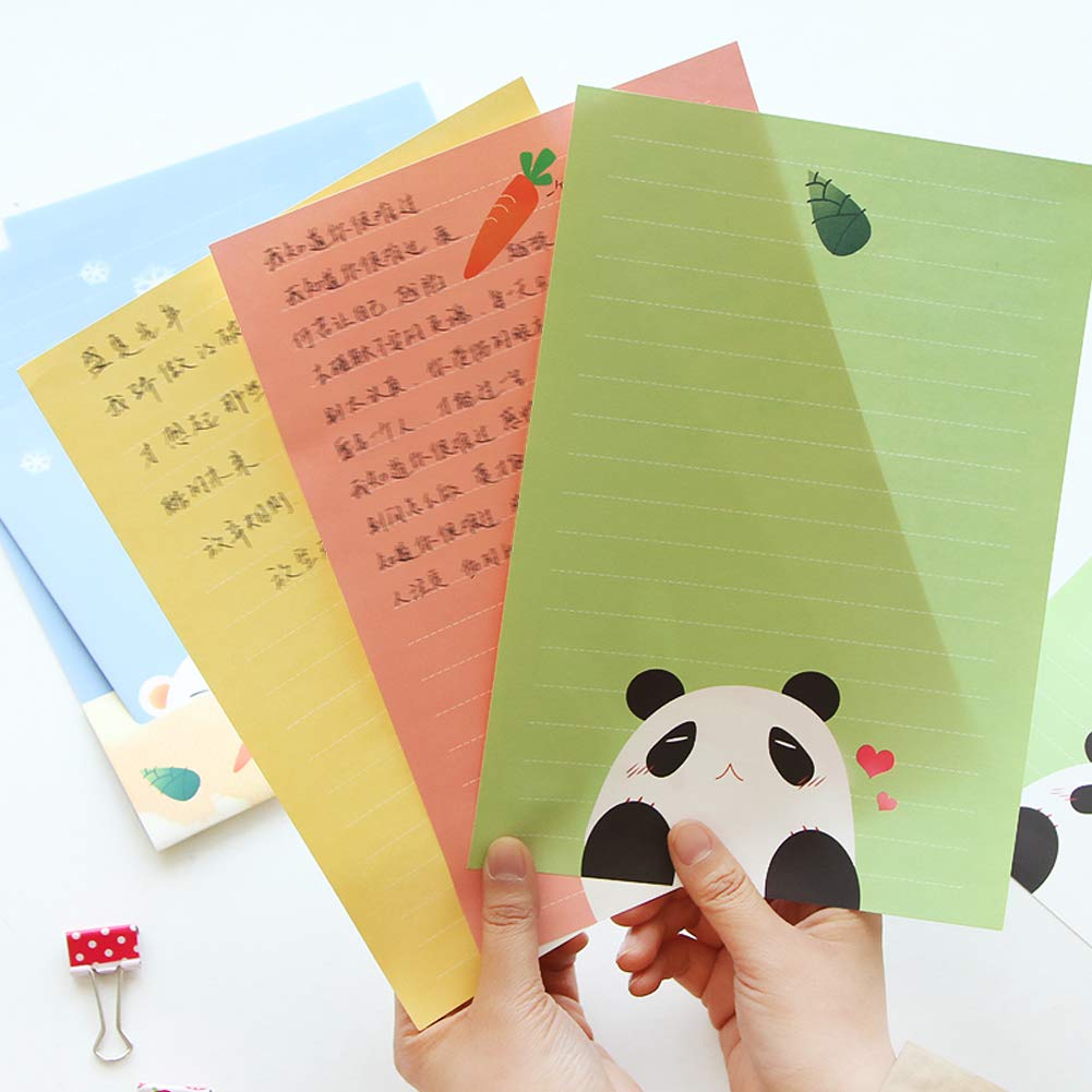 Amazon.co.jp: MinniLove 可愛い 便箋 封筒 4種類入（24枚便箋+12枚