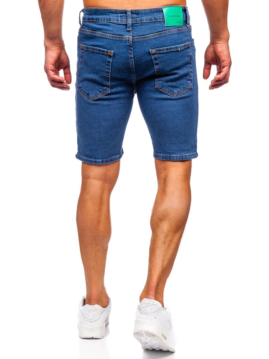 BOLF Hombre Pantalón Corto Vaquero Pantalones Vaqueros Denim Shorts Bermudas Pantalón de Algodón Desgastado Pantalón de Ocio Slim Fit Estilo Urbano Mix 6F6