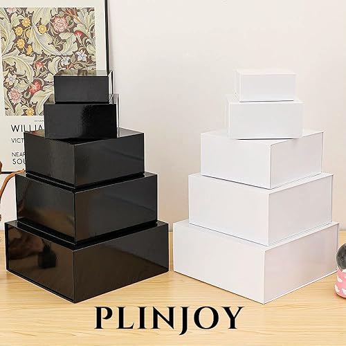 Miniatura 7 de PLINJOY Paquete de 15 cajas de regalo magnéticas pequeñas blancas con cierre de tapas a granel, cajas de regalo de cartón de lujo para regalos,