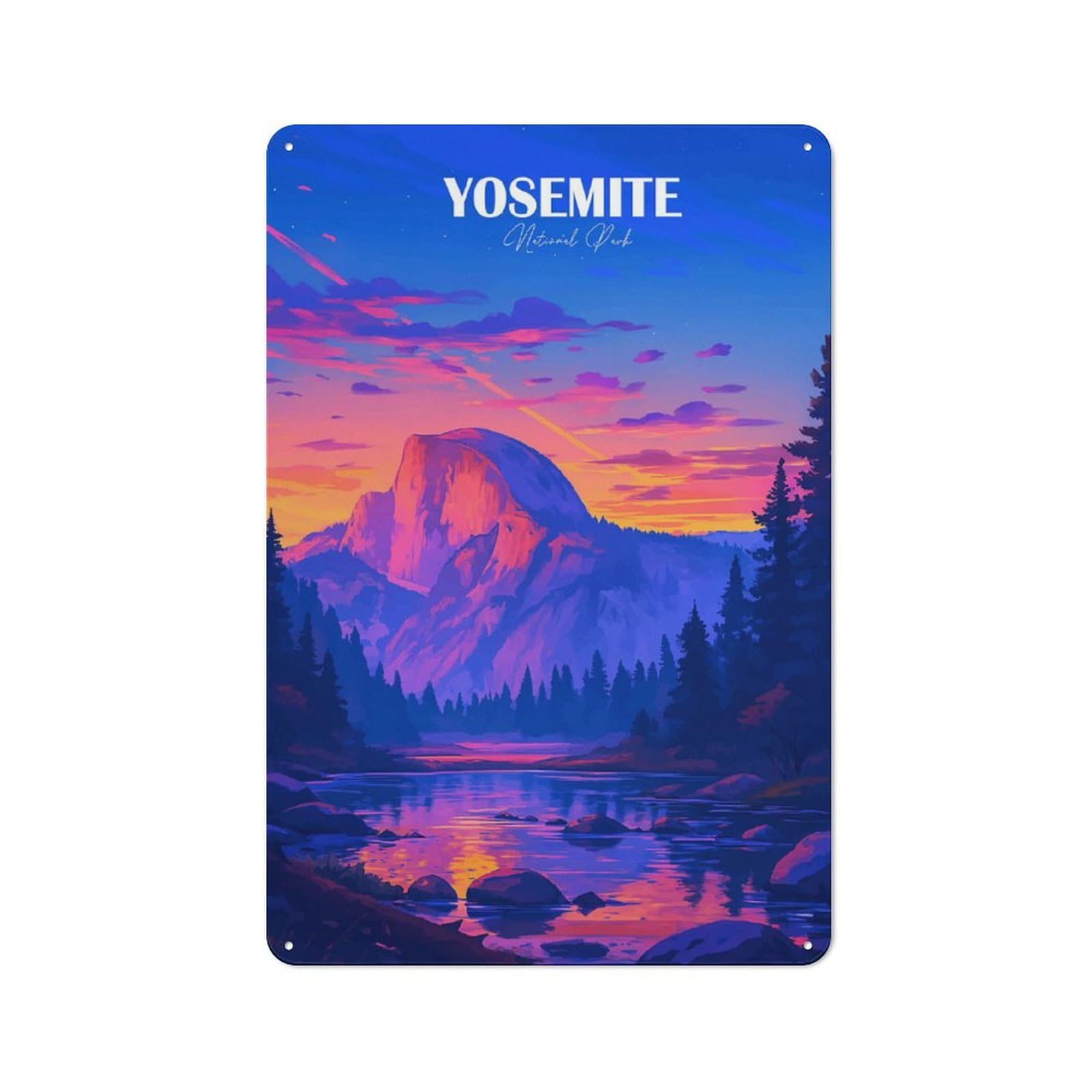 Junmoney Style-12 For Guest Room Or Hallway, Yosemite National Park Landscape Art(2) Vintage Metal Sign 30X20cm, New-Space Wall Decor For Home Decor Collectors