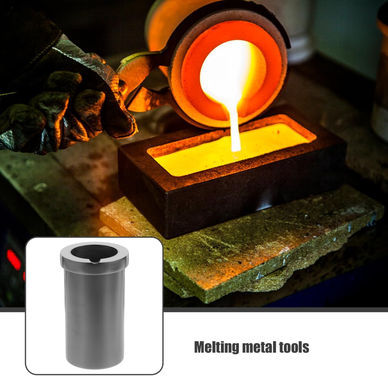 Veemoon 2KG High Purity Graphite Crucible High-Temperature Resistant Metal Melting Crucibles Cup Melting Ingot Mould Accessories for Gold Silver Copper Brass Sturdy Furnace Pot Jewelry Casting