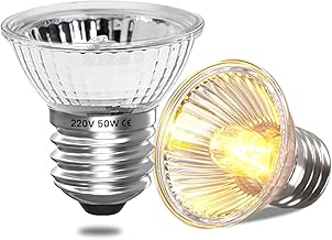 Bonlux Ampoule Chauffante Terrarium, Ampoule Reptile 50W E27 Lampe UVA UVB Tortue Terrestre, Lampe UV Pour Aquarium Tortue d'eau, Ampoule Chauffante Poussin, Ampoule Basking Spot (2pcs)