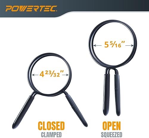 Miniatura 39 de POWERTEC 70247-P2 Abrazaderas de manguera de llave de 1-1/2 pulgadas, abrazaderas de manguera ajustables de acero inoxidable para recolección