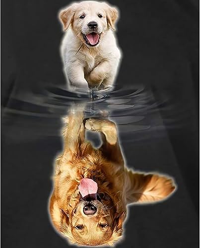 Pintura por números para adultos y niños principiantes, reflejo de animales en agua, kits de pintura acrílica de acuarela, lienzo Golden Retriever,