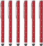 PATIKIL Stylus Pens for Touch Screens, 6 Pcs High Precision Universal Bling Stylus Crystal Metal Capacitive Pen for Touch Screen Devices Phone Tablets Laptop, Pink