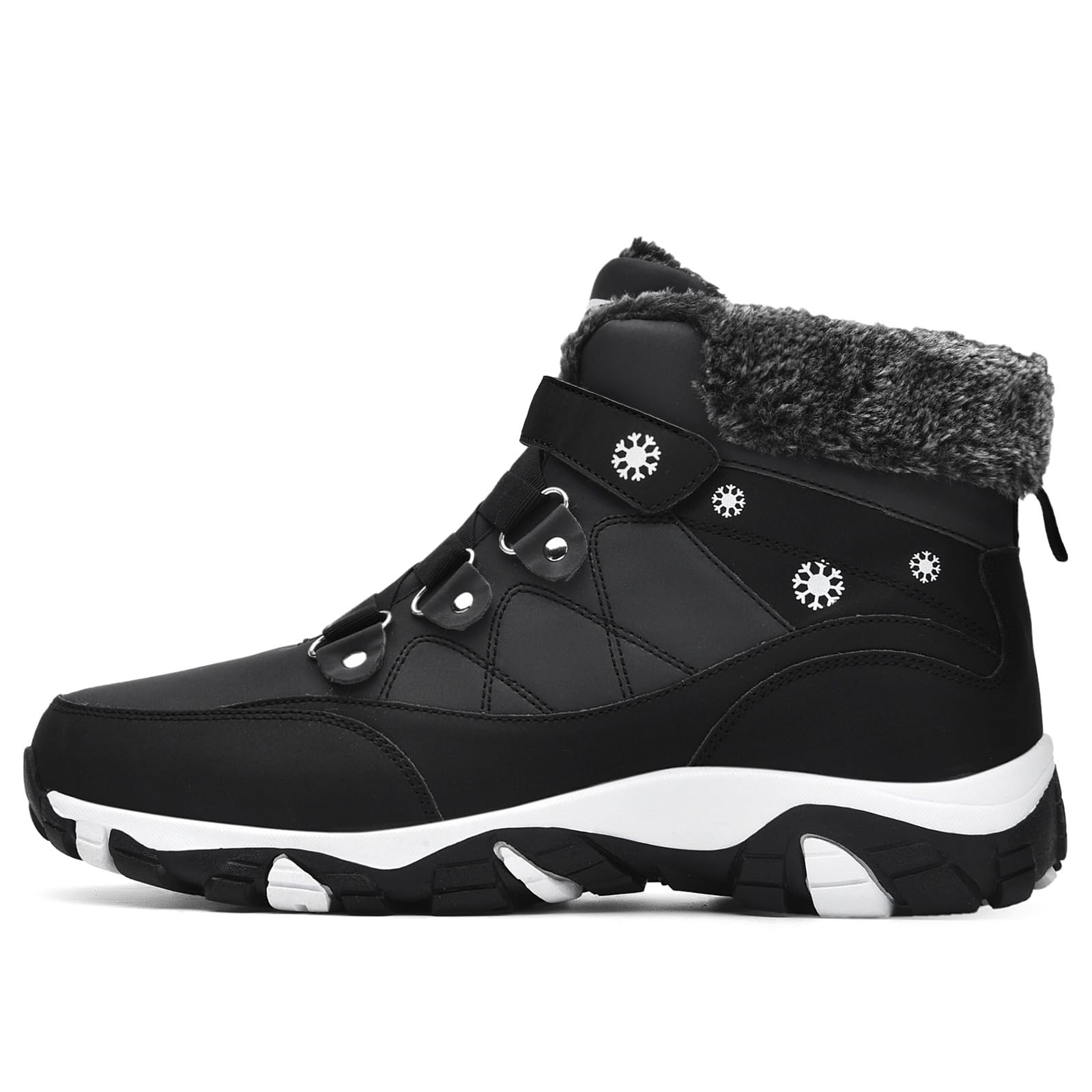 VITIKE Femme Bottes de Randonnée Bottes de Neige,Tout Noir,38 EU