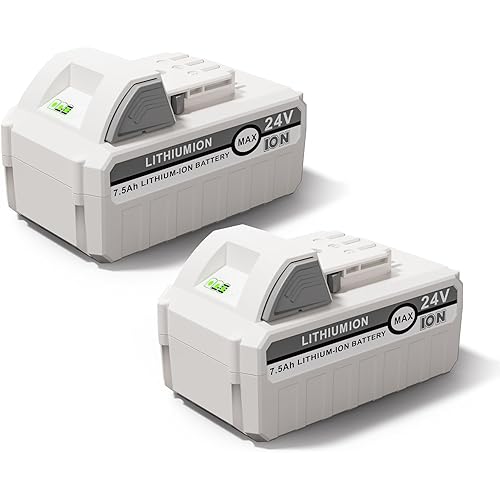 2Pack 7.5Ah 24V Replacement Li-ion Battery for Snow Joe Sun Joe 24VBAT-LTE/LTW/LT 24BAT-LTX Series, Compatible with Snow Joe iON+ 24V Cordless Power Tool & Chargers