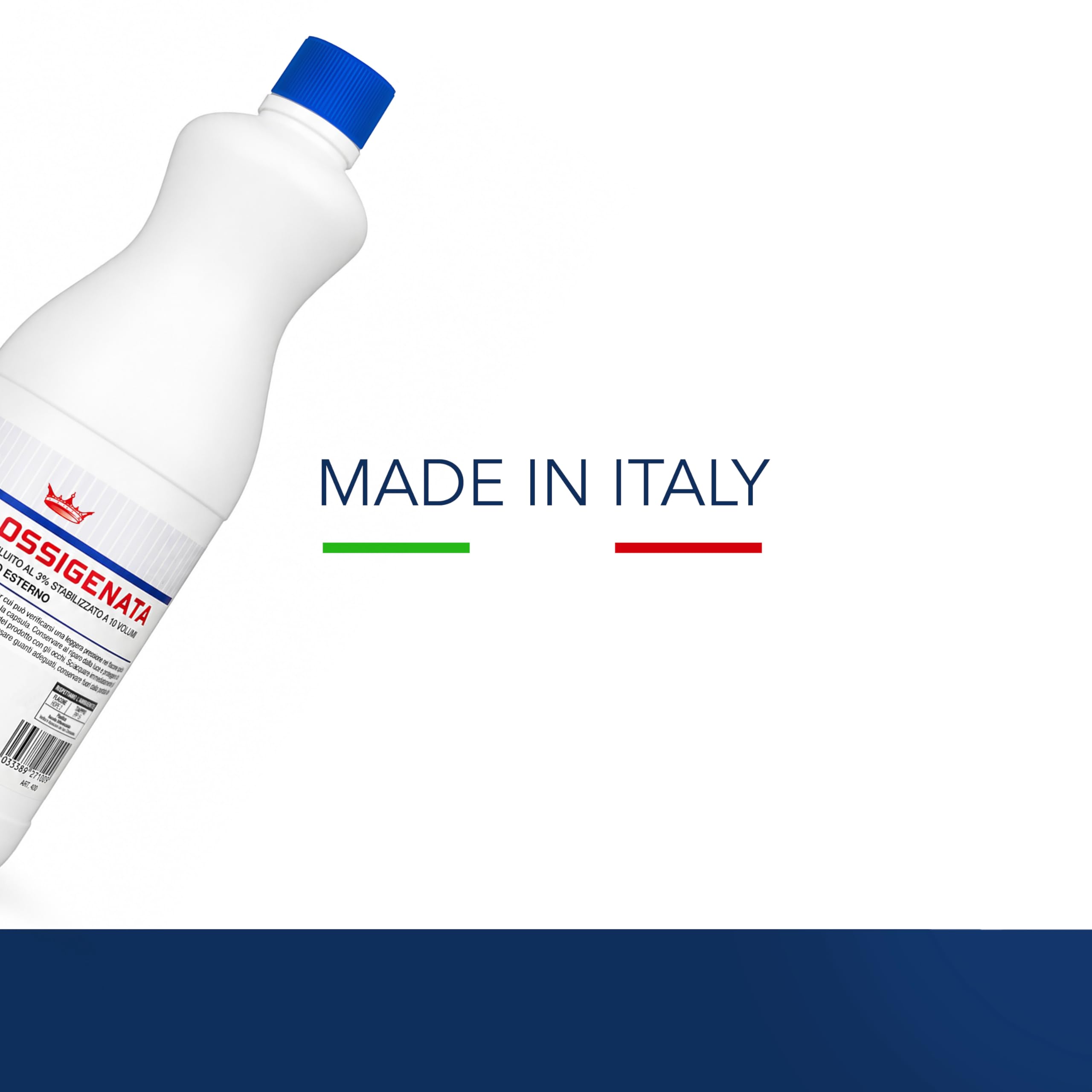 Acqua Ossigenata disinfettante 3% 10 Volumi con tappo di sicurezza per bambini (12 flaconi da 1 litro) Made in Italy