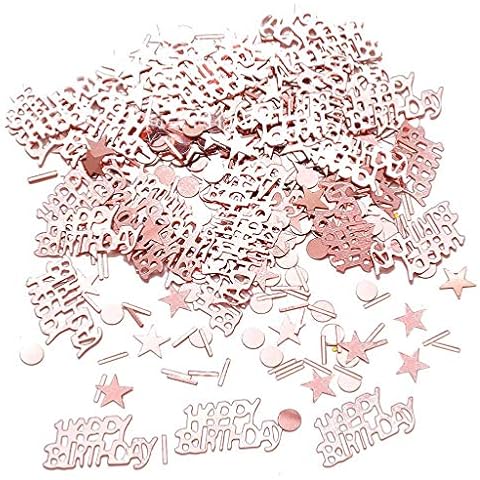 Yiran Rose Gold Birthday Confetti Decorations Cover
