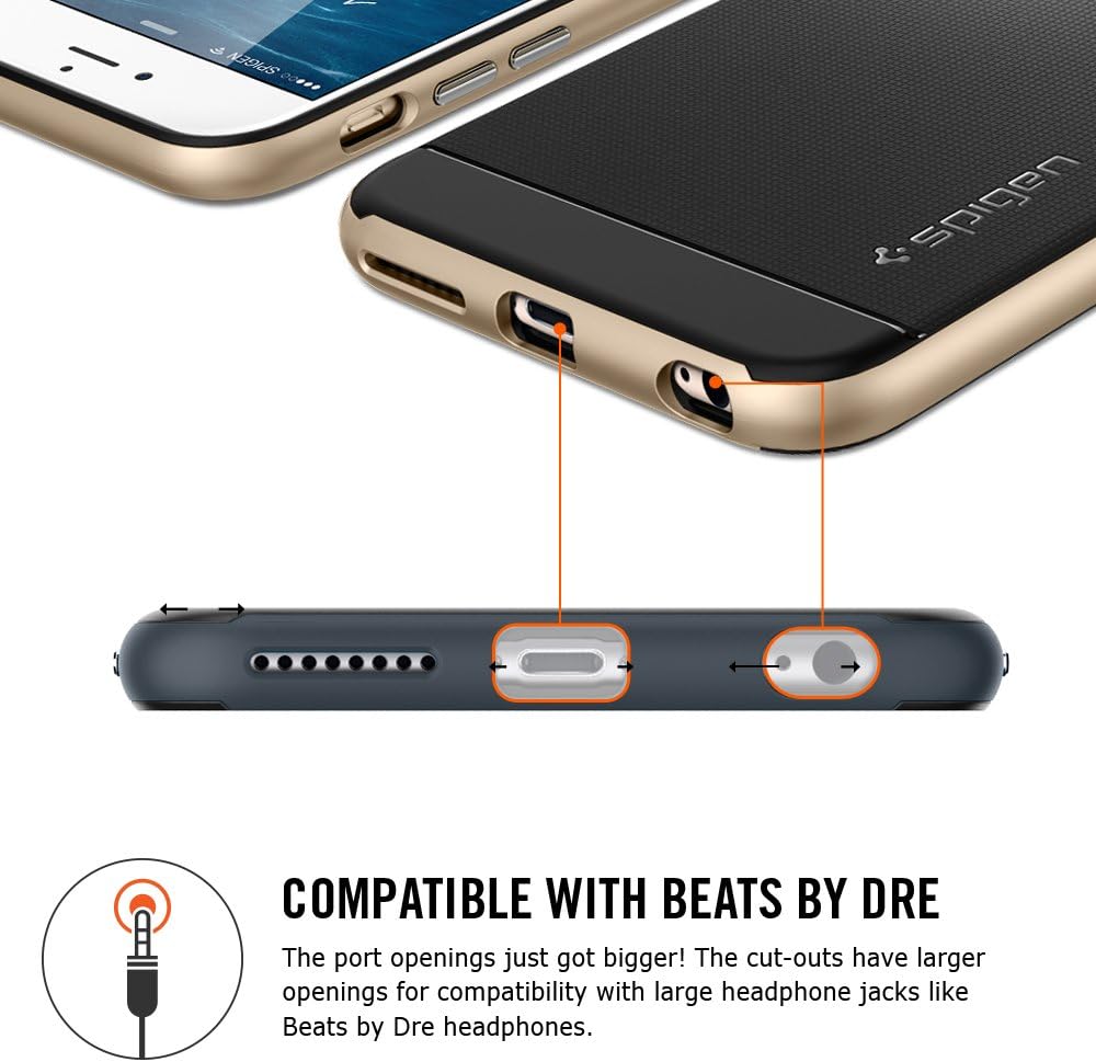 Spigen Neo Hybrid iPhone 6 Plus Case with Flexible Inner Protection and Reinforced Hard Bumper Frame for iPhone 6S Plus/iPhone 6 Plus - Satin Silver