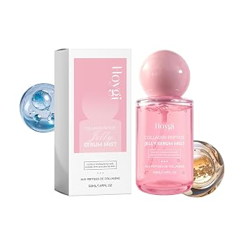 Collagen Peptides Jelly Serum Mist, Hydrating Spray Serum Face Mist, Plumping, Anti-Aging Face Spray, Sprayable Hydrogel, Travel Essentials & Self Care Gifts for Women, Korean Skin Care | 1.69 fl.oz