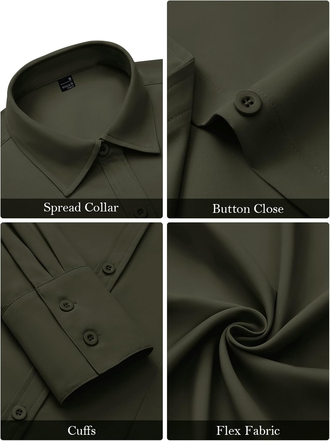 Mutitop Button Down Shirts for Women Long Sleeve Dress Shirts Wrinkle Free Collared Work Office Solid Blouses Corset Tops - Image 5