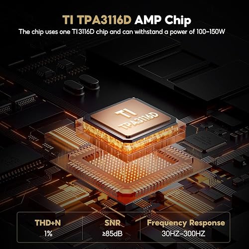 Miniatura 4 de AIYIMA Subwoofer alimentado de 800 x 8 pulgadas 150 W, altavoz activo de audio HD de 24 bits48 KHz, altavoz de graves profundos para TPA3116 TPA3255