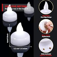 Vista 5 de Honoson Paquete de 36 velas flotantes LED sin llama de 1.6 pulgadas, impermeables, funcionan con pilas, velas flotantes parpadeantes para centros