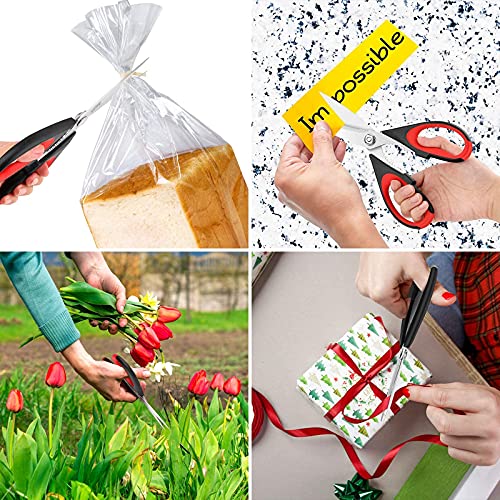 Ibayam 2-Pack Kitchen Scissors Black Red, Black Grey & 2-Pack Kitchen Scissors Pastel Pink, Soft Purple Bulk #TOP5