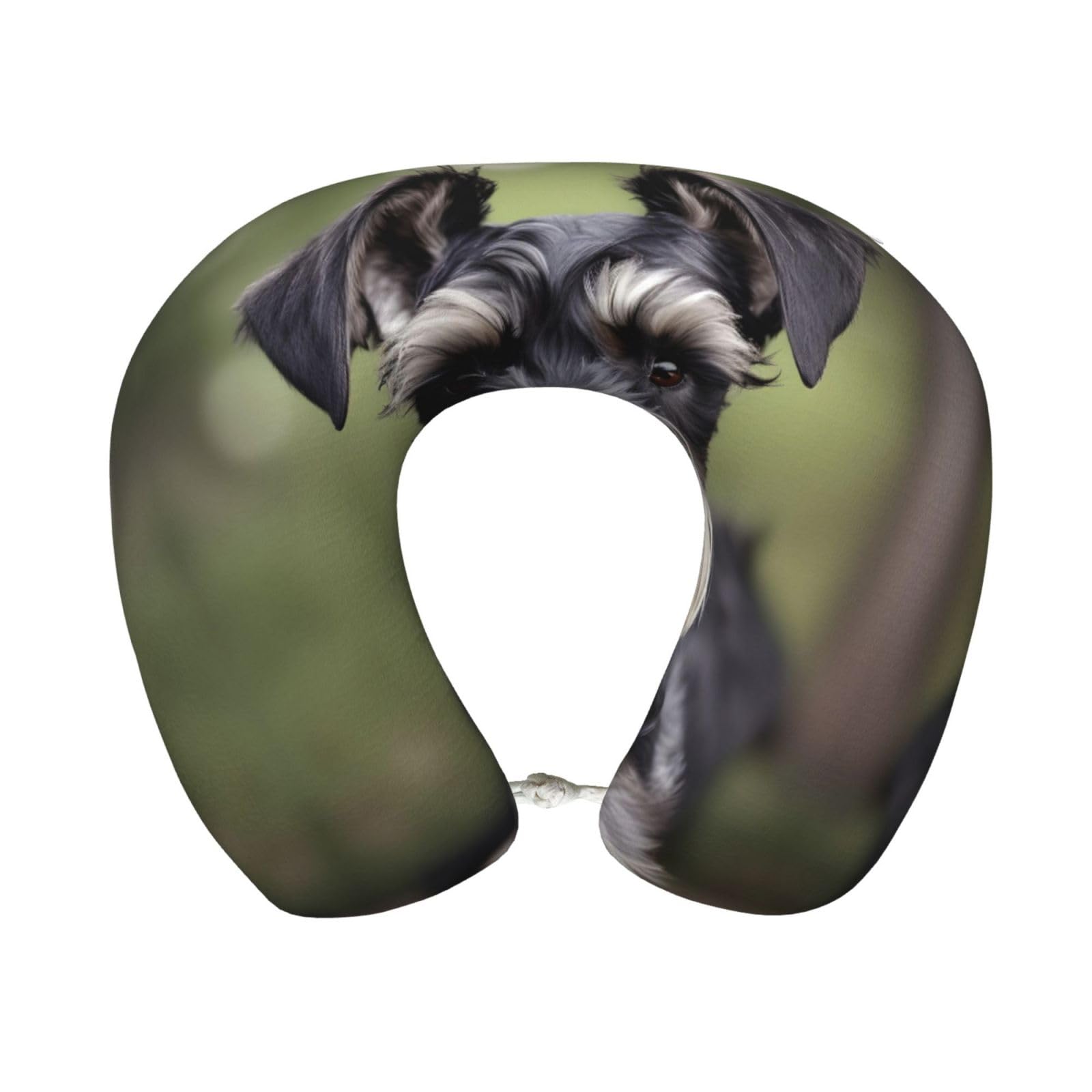 XingFox Adorable Schnauzer Print Custom U-Shaped Travel Pillow,Memory Foam Cervical Neck Pillow,for Napping,Plane,Car,Home,Office