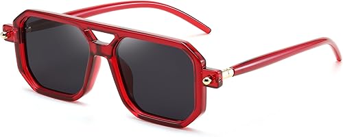 Miniatura 176 de Feisedy - B2622 - Lentes de sol estilo aviador, cuadrados, clásicos de los años 70, unisex, con montura clásica retro y elegante, UV400 Marco