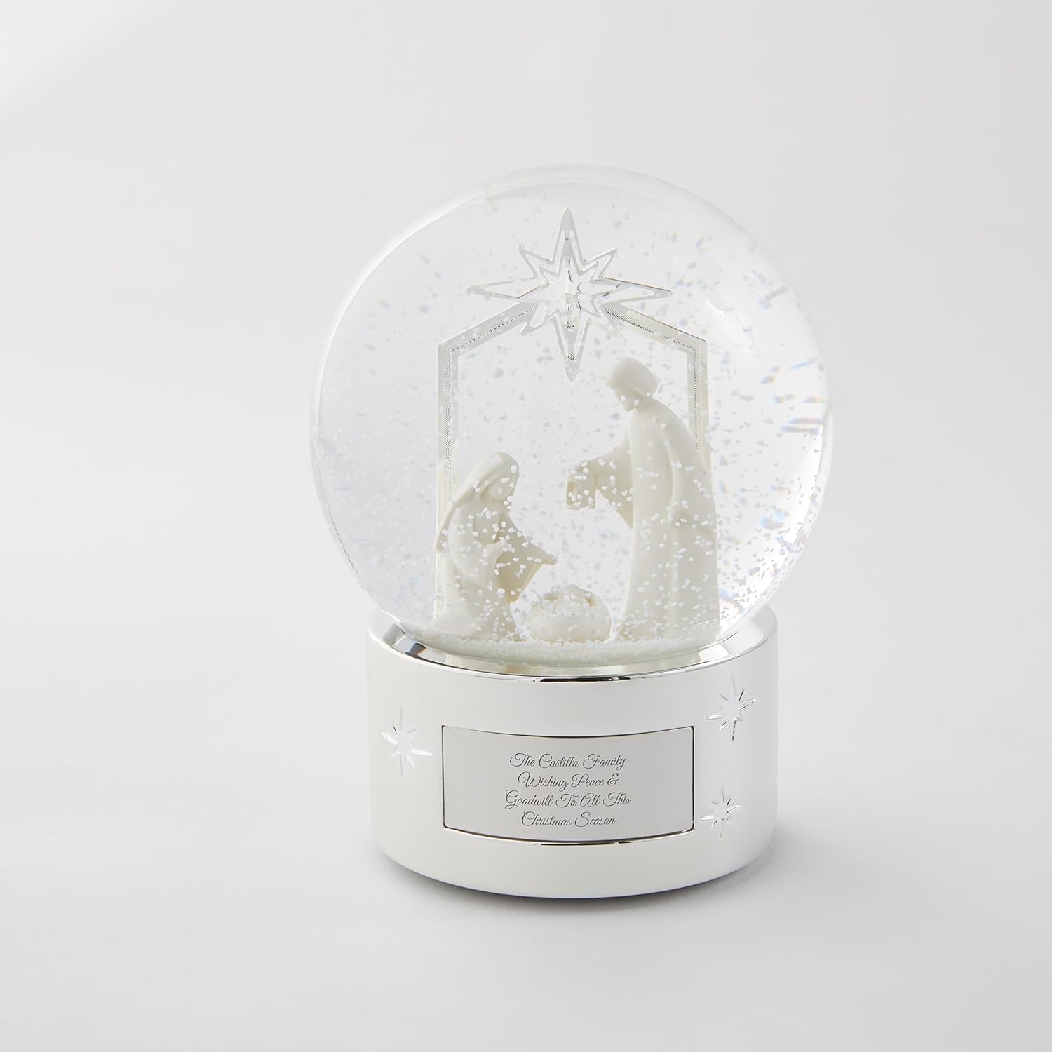 Things Remembered Engraved Nativity Musical Snow Globe (Free Customization), Plays Silent Night Music