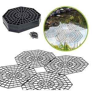 UPP Vijverbeschermingsrooster, vogelafweer en kattenafweer zonder net, beschermt vissen effectief maar behoudt de vijversfeer [20 stuks]