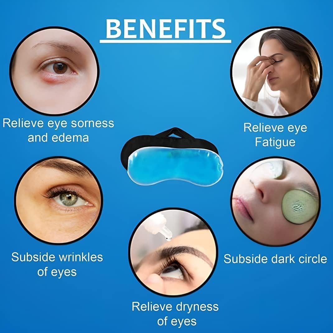 Cooling Gel Eye Mask for Puffy Eyes & Dark Circles | Reusable Hot & Cold Therapy Eye Mask with Adjustable Strap | Pain Relief for Headache, Migraine & Eye Strain | For Men & Women | Pack of 1 — Amazon image 5