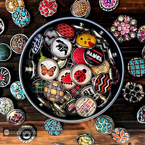 Leather Snap Jewelry 7.5 Inch Ginger Charm Bracelet Stamped Gold Bar Rhinestone Women's Cuff Fits 18Mm 20Mm Buttons (Ivory, White) #TOP1