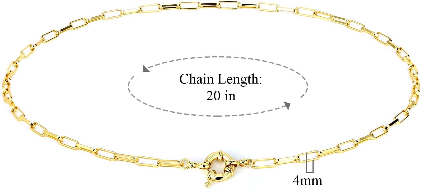 BOUTIQUELOVIN 14K Gold Plated Lock Necklace for Women Paperclip Link Chain Padlock Necklace Non-Tarnish - Image 5