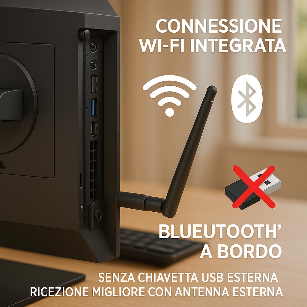 Lenovo ThinkCentre TIO24 24″ All In One Intel Core i5 8400T 16 GB 256 GB Windows 11 Pro Office 2021 Ricondizionato