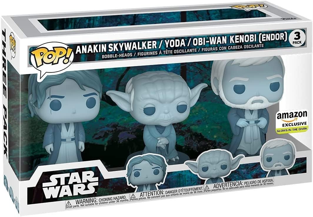 Pop! Star Wars: Across The Galaxy - Force Ghost 3 Pack, Anakin, Yoda, OBI-Wan, Amazon Exclusive