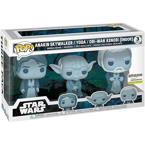 Funko Pop! Star Wars: Across The Galaxy - Force Ghost 3 Pack, Anakin, Yoda, OBI-Wan, Amazon Exclusive