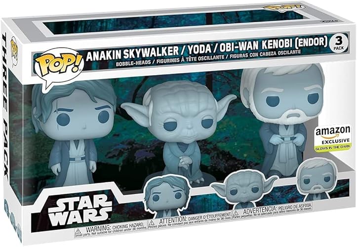 Funko Pop! Star Wars: Across The Galaxy - Force Ghost 3 Pack, Anakin, Yoda, OBI-Wan, Amazon Exclusive
