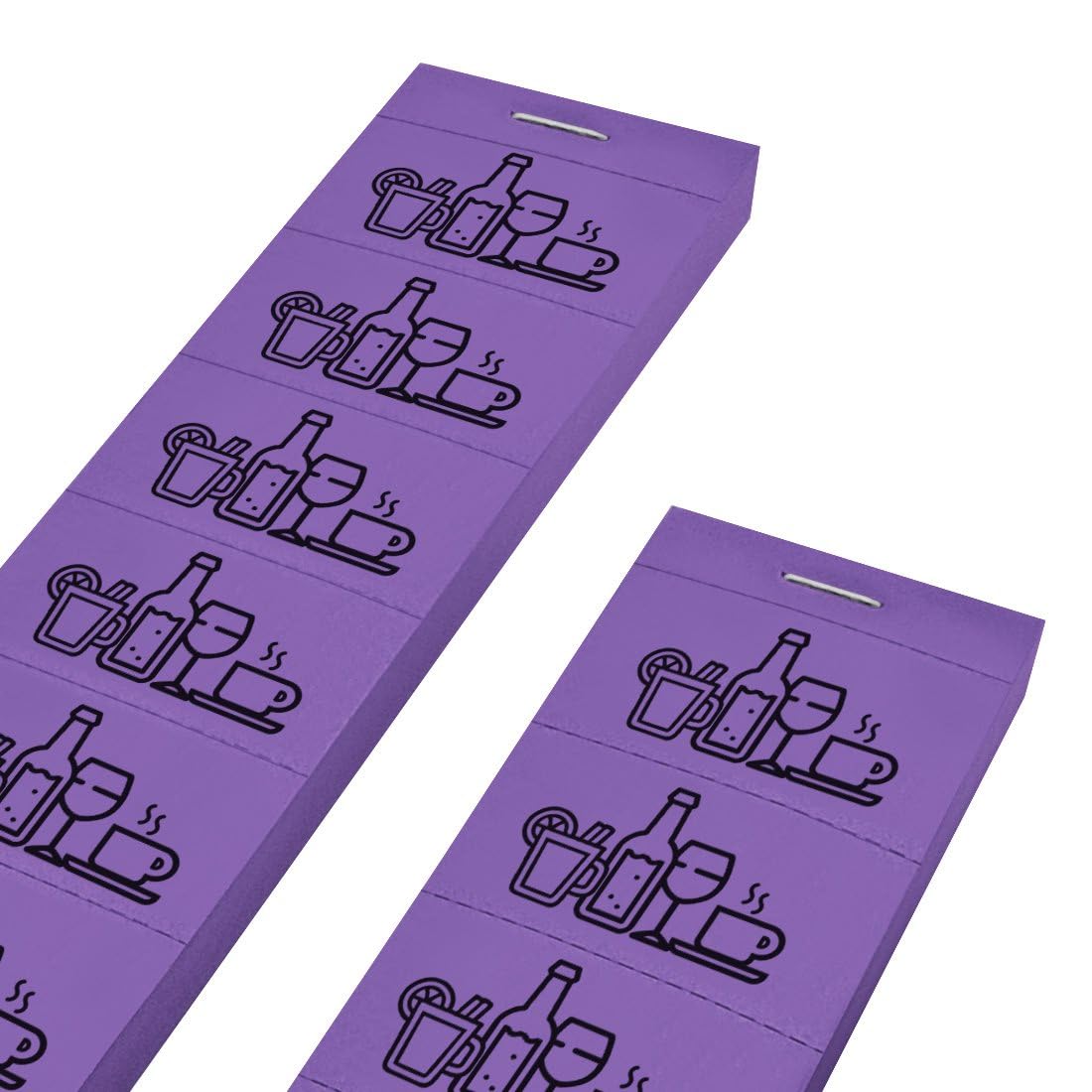 Ticket boisson avec symboles de boissons sur bande - 1000 tickets - violet