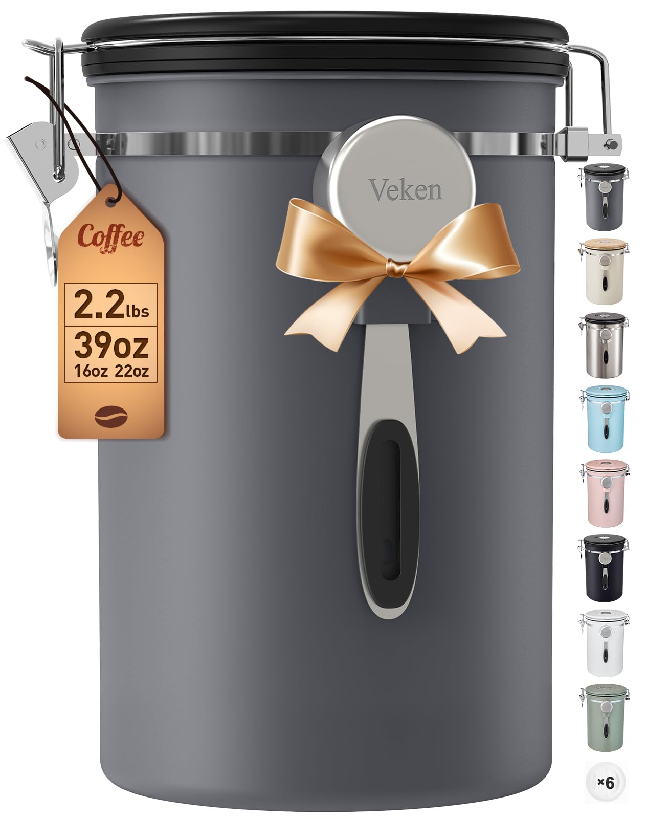 Veken Coffee Canister, 39OZ Large