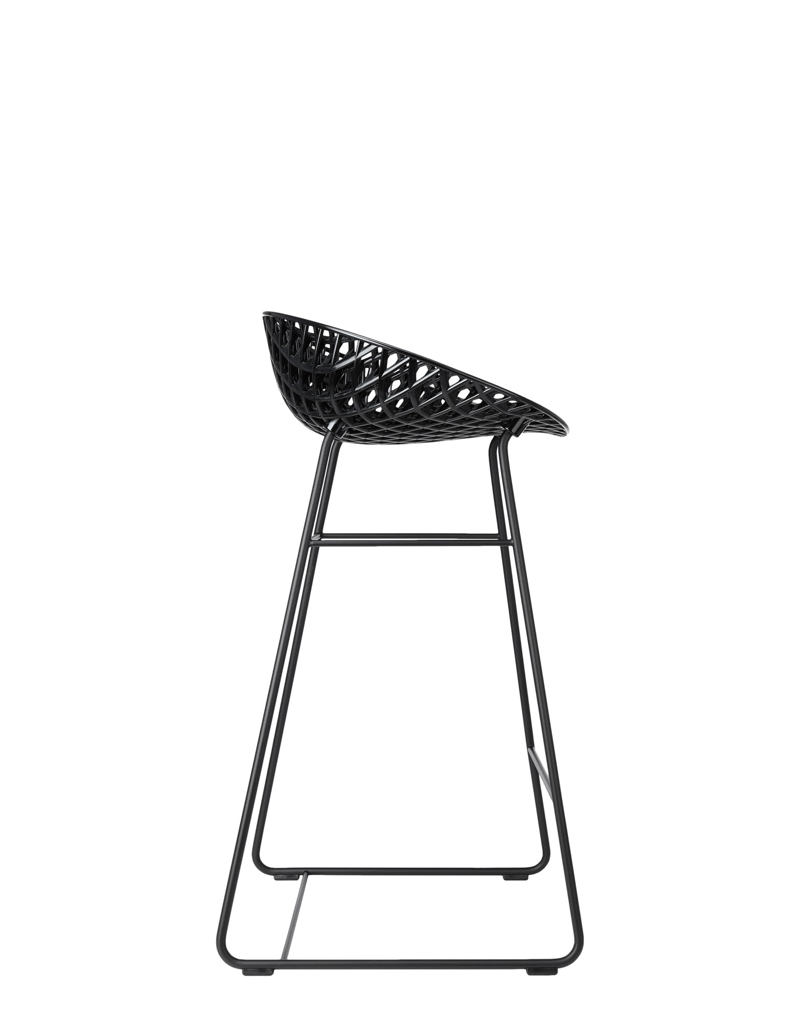 Kartell Smatrik Stool Outdoor, Sgabello, Nero con struttura nera