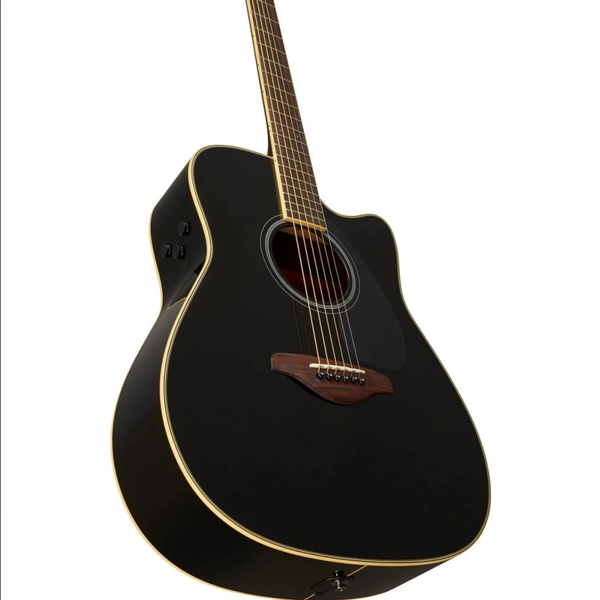 Yamaha TransAcoustic Cutway Models - Chitarra acustica a 6 corde, destra, nera (FGC-TA BL)