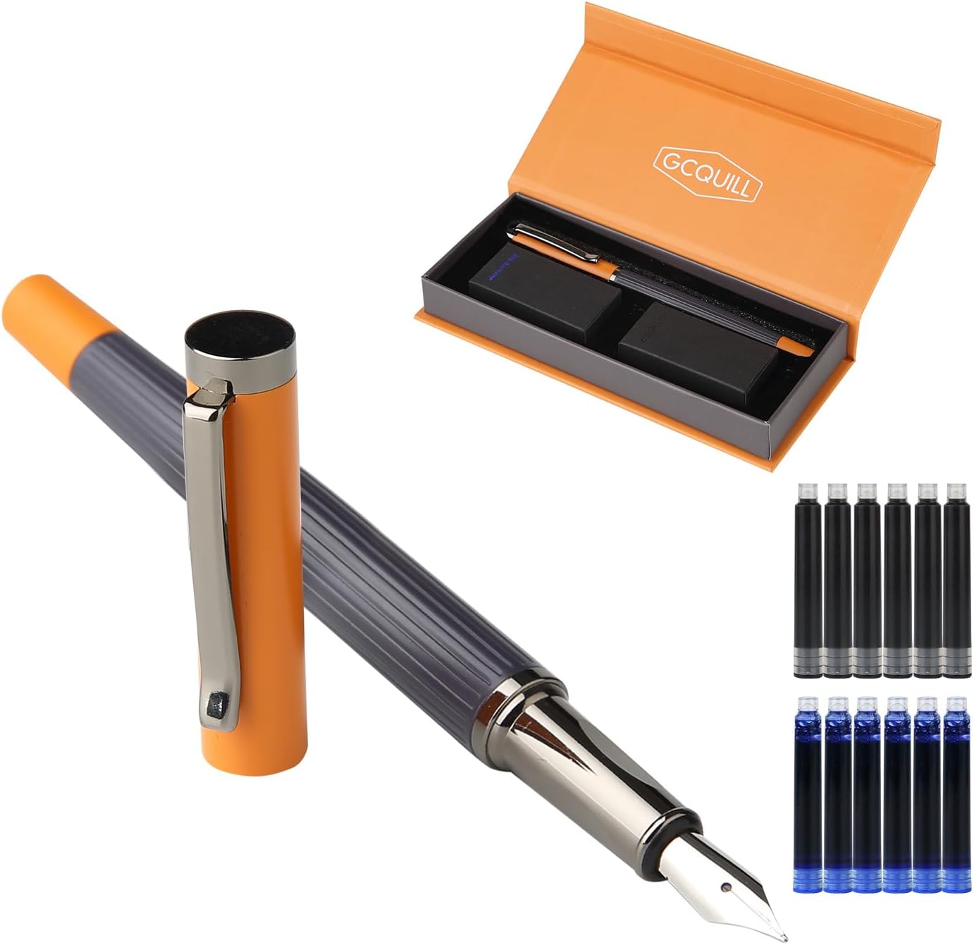 Modern Orange Fountain Pen Gift Set