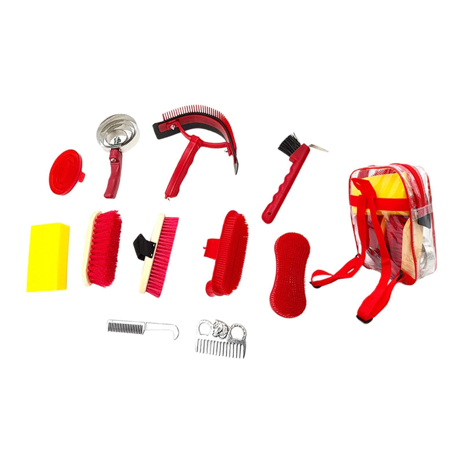 11x Horse Grooming Kit Sweat Scraper Coat Bathing Sponge Show Cleaning Tools-image-6