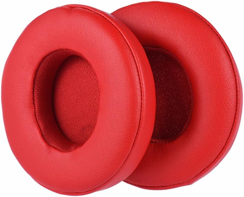 Cushions Exact Replacement Ear Pads Earbuds for Beats SOLO 2 / 3 Wireless On Ear Headphones ONLY (Red)