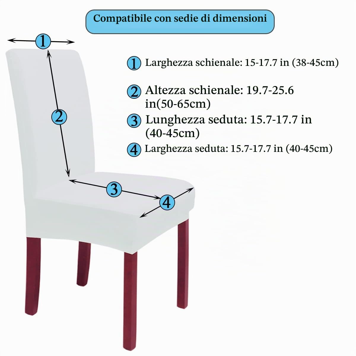 Copertura della Sedia 6 Pezzi, Estraibile Lavabile Elastica Coprisedie con Schienale, Resistente e Facile da Pulire, Fodere per sedie in Spandex per Hotel Sala da Pranzo Wedding (Grigio)