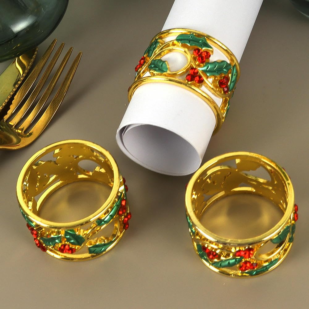Serviettenschnallen für Tischdeko 24 Teiliges Set Aus Durchbrochenen Strass Serviettenringen für Hochzeitsfeiern Geburtstage Jubiläen und Familienfeste Farbenfroh