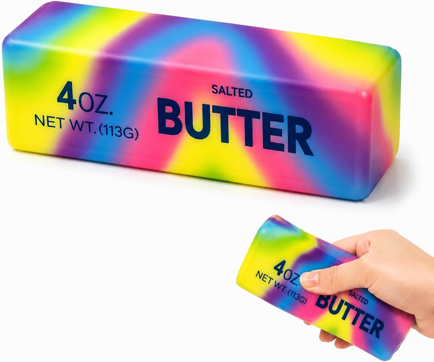 Butter Stick Squishy Stress Relief Toy, 4oz PU Foam Slow Rising Squeeze Fidget Toy, Soft Desk Sensory Object for Office Home Work, Quiet Handheld Deformation Toy, Novelty Desk Gadget Gift for Adults