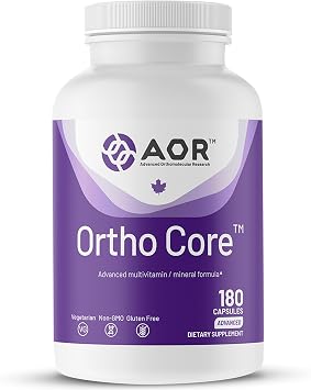 AOR Ortho Core Multivitamin, 180 Veg Capsules, 30-Day Supply, Comprehensive Daily Nutrition for Plant-Based Wellness, Gluten-Free, Non-GMO, and Vegan