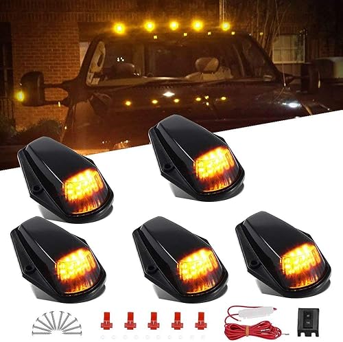 Luz de marcador de cabina ámbar para Ford F150 F250 F350 1973-1997 F-Series Super Duty Pickup Trucks, 12 luces LED de techo con arnés de cableado