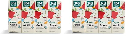 365 by Whole Foods Market, Presentando Wild Kratts, Jugo Orgánico 100% de Concentrado, Manzana (8 Cajas de 6.75 Fl Oz), 54 Fl Oz (Paquete de 2)