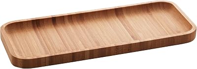 LYOR - Bandeja de Bambu Hire Marrom Natural 28cm - Mesa Posta - Organização - Utensílios de Cozinha - Enxoval - Decoração - Travessa Retangular - Petisqueira - Utilidades Domésticas