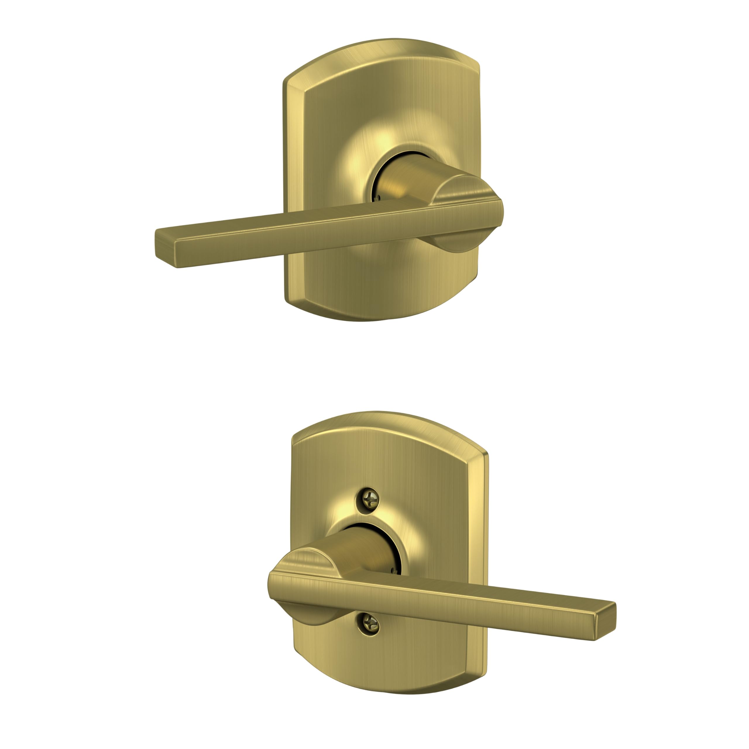 リーファ Schlage F10 LAT 608 GRW Latitude Door Lever with Greenwich Trim